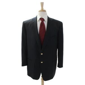 Ermenegildo Zegna Mens Textured Long Sleeve Button Blazer Navy Size EUR 48